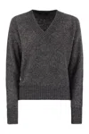 Weekend Max Mara V-neck Wool Sweater In Gray