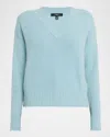 Weekend Max Mara Visita Drop-shoulder V-neck Sweater In Blue