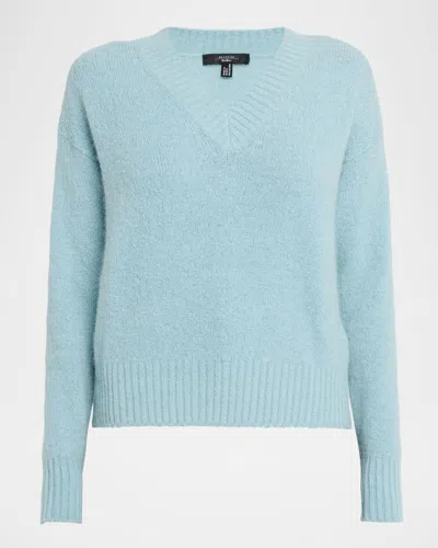 Weekend Max Mara Visita Drop-shoulder V-neck Sweater In Blue