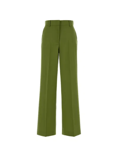 Weekend Max Mara Visivo Stretch Wool Palazzo Trousers In Green