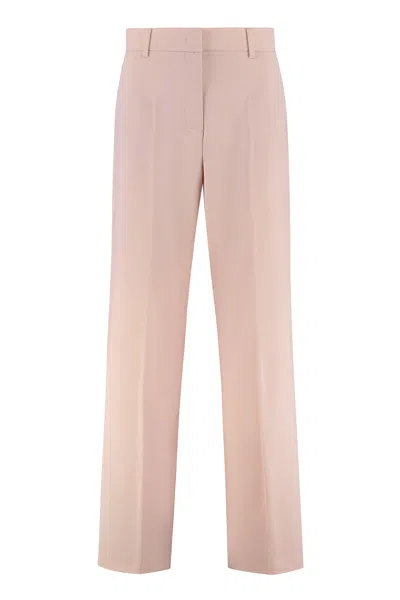 Weekend Max Mara Visivo Wool Wide-leg Trousers In Pink
