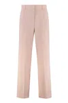 Weekend Max Mara Virgin Wool Tailored Trousers In Pink