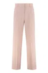 Weekend Max Mara Wide-leg Trousers With Buttoned Back Pockets In Pink