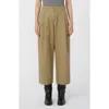 Weekend Max Mara Vista Crop Cotton Wide Leg Pants In Brown