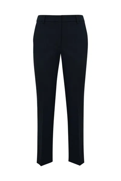 Weekend Max Mara Vite Cotton Trousers In Blu