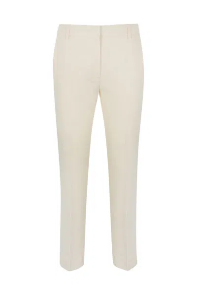 Weekend Max Mara Vite Cotton Trousers In Greggio