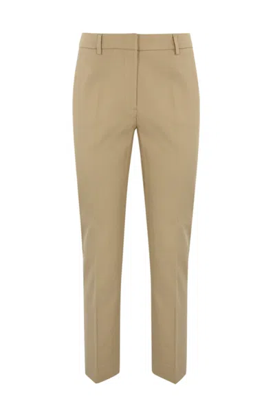 Weekend Max Mara Vite Cotton Trousers  In Brown