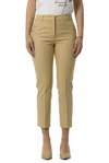 Weekend Max Mara Vite Cigarette Trousers In Stretch Cotton In Gold