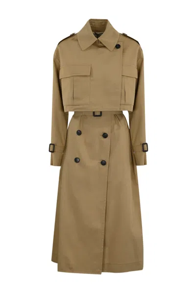 Weekend Max Mara Vivetta Trench Coat In Water-repellent Gabardine In Beige