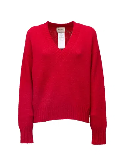 Weekend Max Mara V-neck Drop-shoulder Sweater In Red