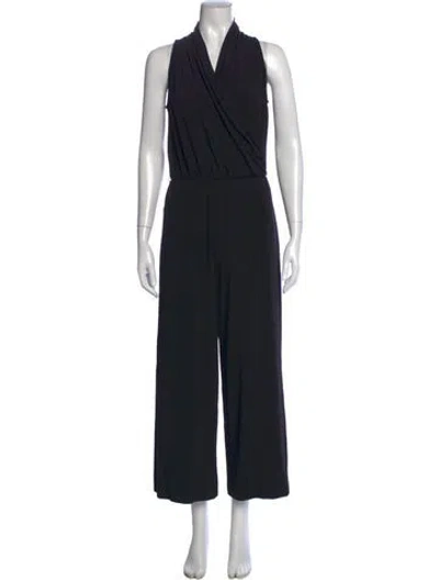 Pre-owned Weekend Max Mara V-neck Jumpsuit In Black