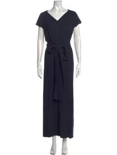 Pre-owned Weekend Max Mara V-neck Jumpsuit In Blue