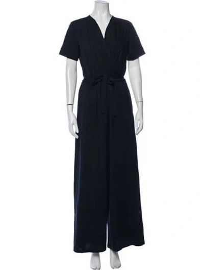 Pre-owned Weekend Max Mara V-neck Jumpsuit In Blue
