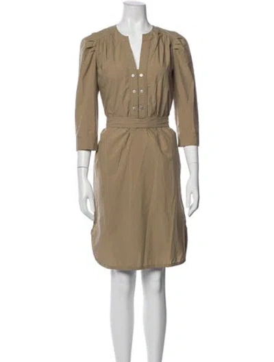 Pre-owned Weekend Max Mara V-neck Knee-length Dress In Yellow
