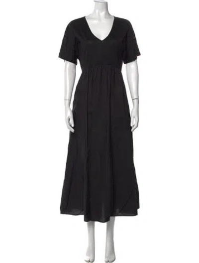 Pre-owned Weekend Max Mara V-neck Long Dress W/ Tags In Black
