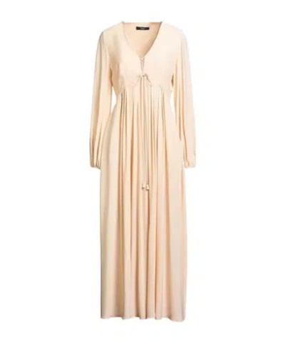 Weekend Max Mara V-neck Long Sleeve Flared Skirt In Neutral