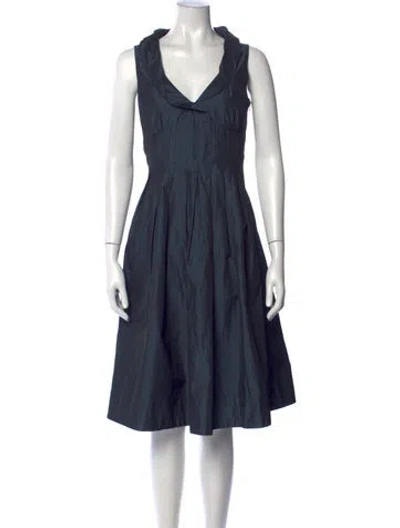 Pre-owned Weekend Max Mara V-neck Midi Length Dress In Blue