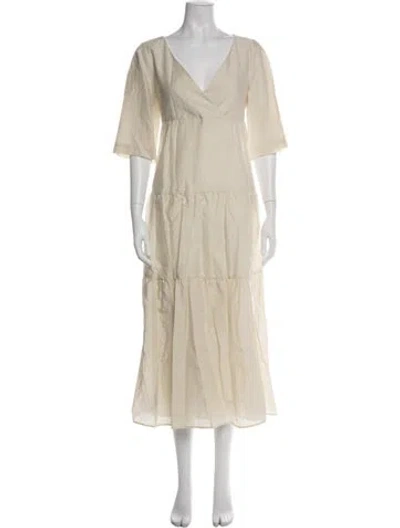Pre-owned Weekend Max Mara V-neck Midi Length Dress W/ Tags In Green