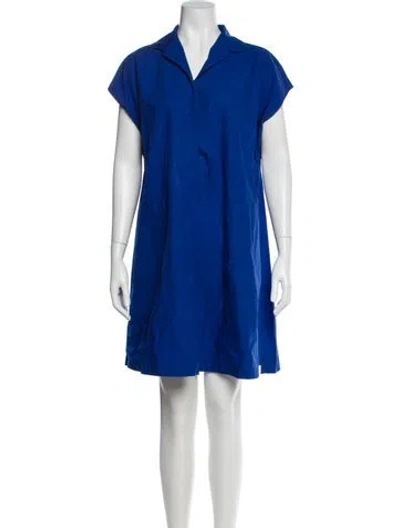 Pre-owned Weekend Max Mara V-neck Mini Dress In Blue