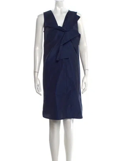 Pre-owned Weekend Max Mara V-neck Mini Dress In Blue