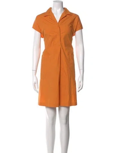 Pre-owned Weekend Max Mara V-neck Mini Dress In Orange
