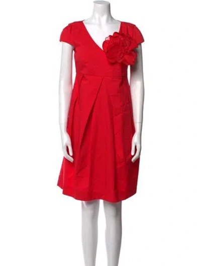 Pre-owned Weekend Max Mara V-neck Mini Dress In Red