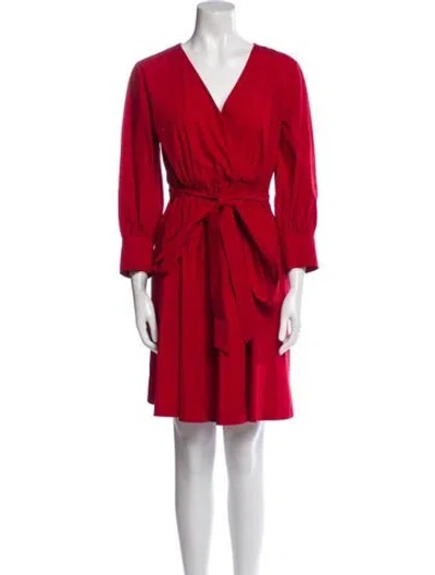 Pre-owned Weekend Max Mara V-neck Mini Dress In Red