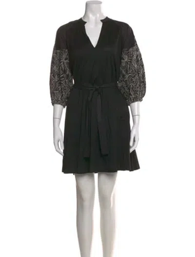Pre-owned Weekend Max Mara V-neck Mini Dress W/ Tags In Black