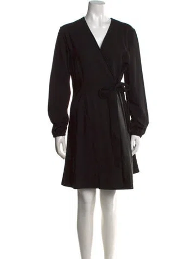 Pre-owned Weekend Max Mara V-neck Mini Dress W/ Tags In Black