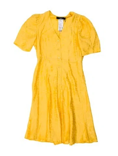 Pre-owned Weekend Max Mara V-neck Mini Dress In Yellow