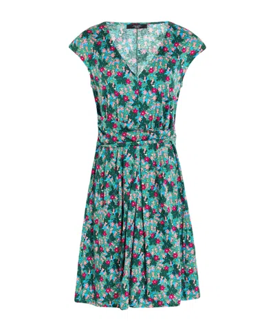 Weekend Max Mara Woman Mini Dress Green Size Xl Cotton In Multi