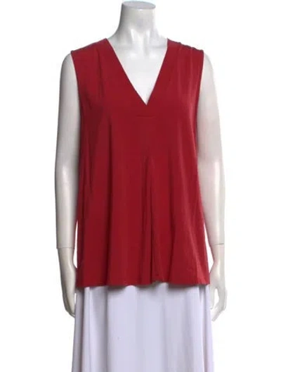 Pre-owned Weekend Max Mara V-neck Sleeveless Blouse In Red