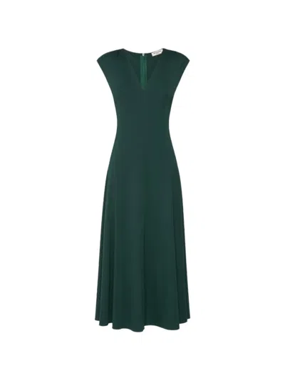 Weekend Max Mara V-neck Sleeveless Dress In Green