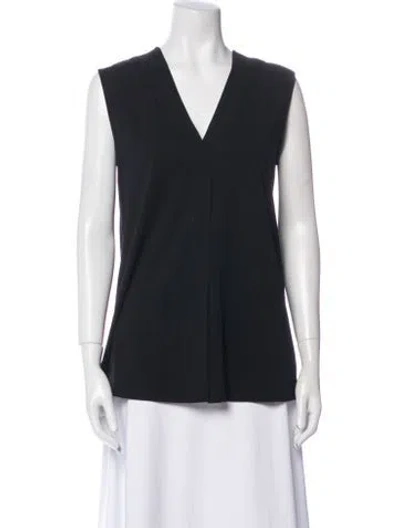 Pre-owned Weekend Max Mara V-neck Sleeveless Top In Black