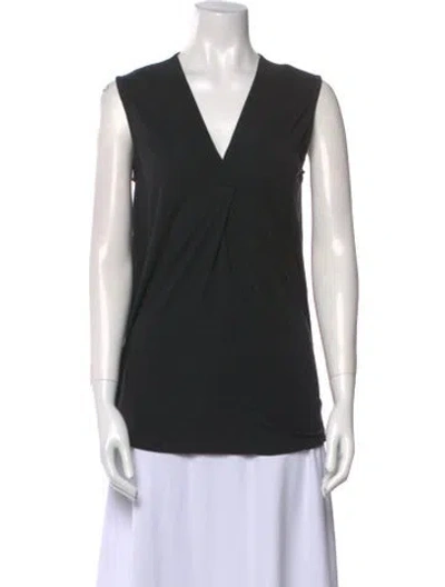 Pre-owned Weekend Max Mara V-neck Sleeveless Top In Black