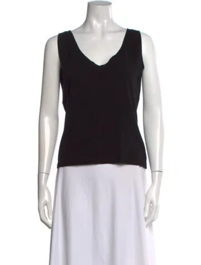 Pre-owned Weekend Max Mara V-neck Sleeveless Top In Black