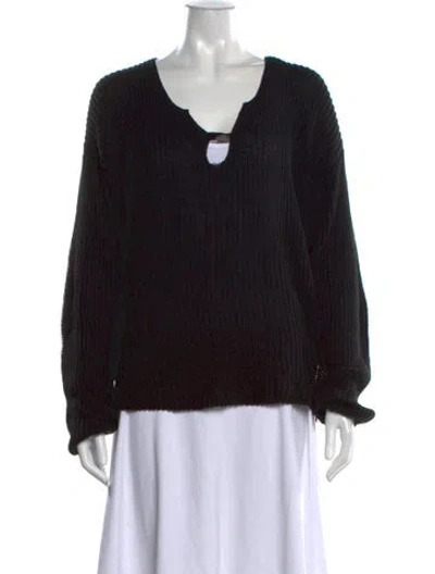 Pre-owned Weekend Max Mara V-neck Sweater In Black
