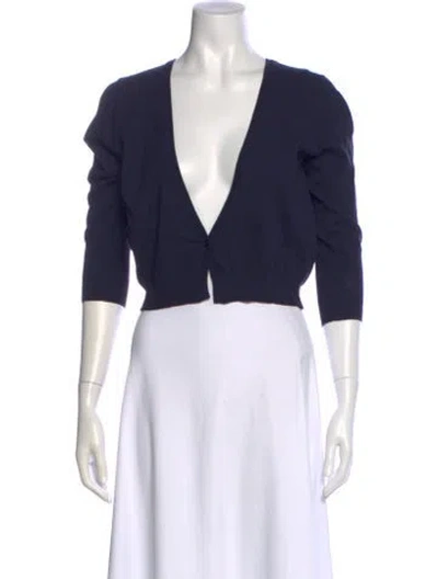 Pre-owned Weekend Max Mara V-neck Sweater In Blue