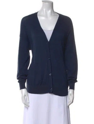 Pre-owned Weekend Max Mara V-neck Sweater In Blue