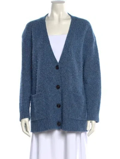 Pre-owned Weekend Max Mara V-neck Sweater In Blue