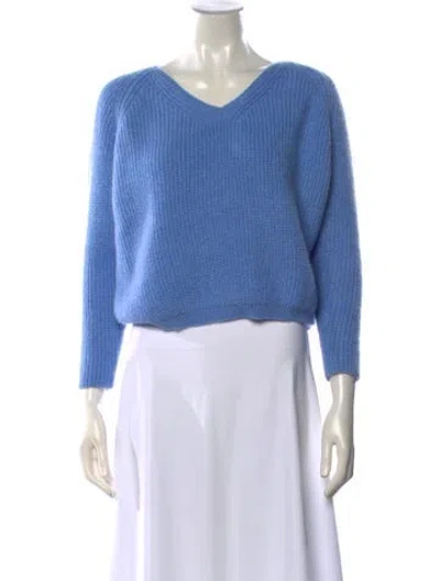 Pre-owned Weekend Max Mara V-neck Sweater In Blue