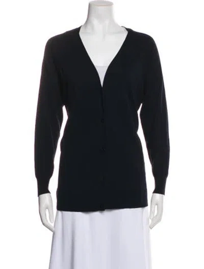 Pre-owned Weekend Max Mara V-neck Sweater In Blue