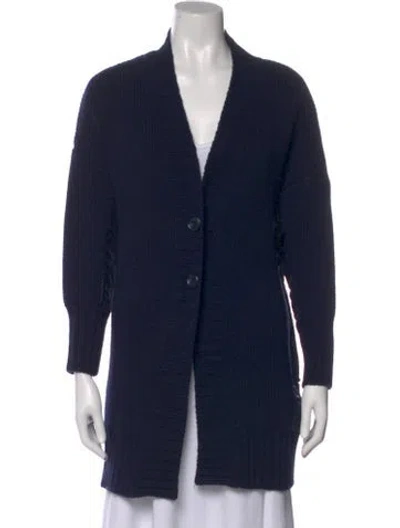 Pre-owned Weekend Max Mara V-neck Sweater In Blue