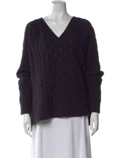 Pre-owned Weekend Max Mara V-neck Sweater In Blue