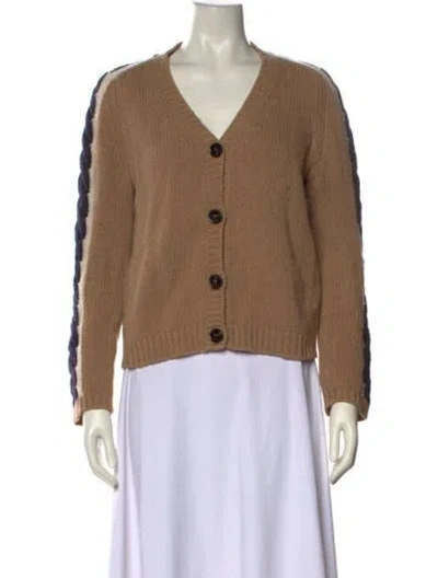 Pre-owned Weekend Max Mara V-neck Sweater In Brown