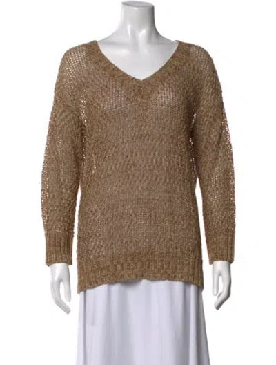 Pre-owned Weekend Max Mara V-neck Sweater In Brown