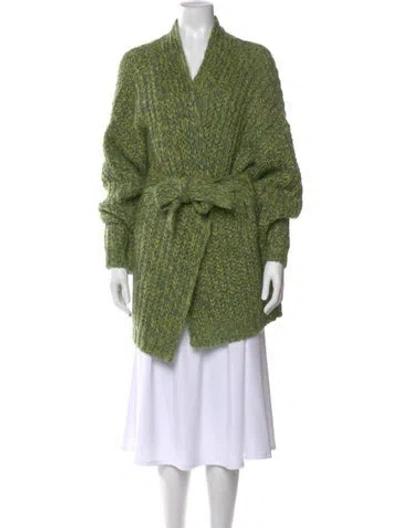 Pre-owned Weekend Max Mara V-neck Sweater In Green