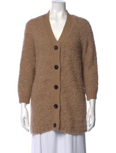 Pre-owned Weekend Max Mara V-neck Sweater In Neutrals