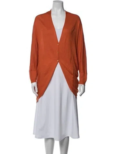 Pre-owned Weekend Max Mara V-neck Sweater In Orange