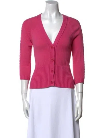 Pre-owned Weekend Max Mara V-neck Sweater In Pink